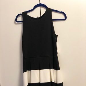 Black and white wide stripe dress